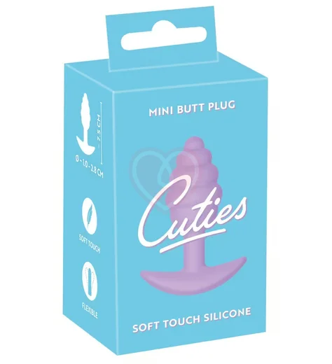 Ребристая анальная пробка Cuties Plugs фиолетовая фото 6