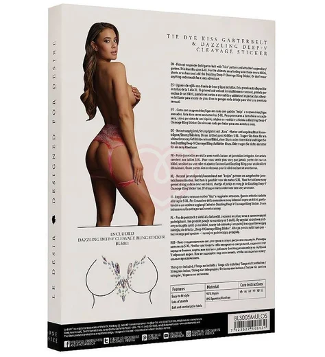 Пояс для чулок с поцелуйчиками и наклейкой для декольте Le Desir разноцветный фото 9