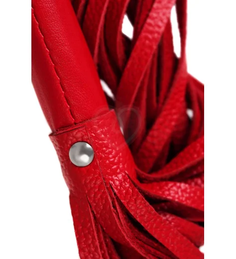 Плетка из натуральной кожи Pecado BDSM 50 см красная фото 3