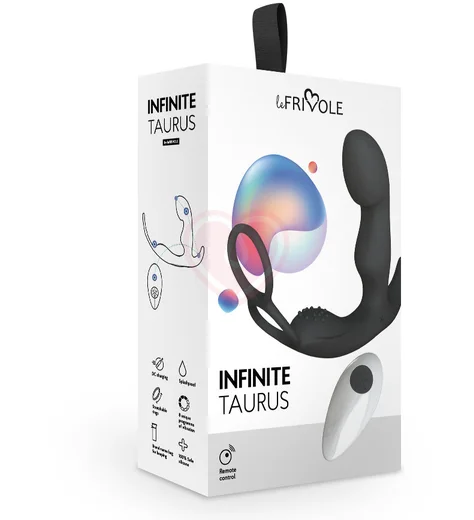 Массажер простаты с пультом ДУ с эрекционным кольцами Taurus Infinite Men чёрный фото 2