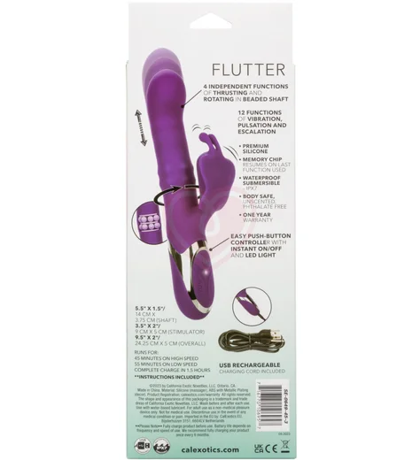 Вибратор-кролик Enchanted Flutter с бусинами фиолетовый фото 7