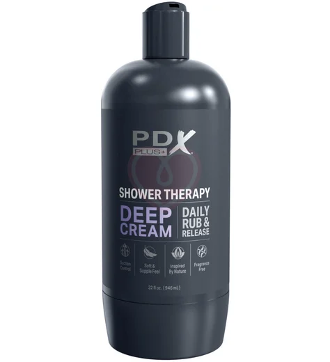 Мастурбатор в бутылке геля Shower Therapy Deep Cream Frosted прозрачный фото 3
