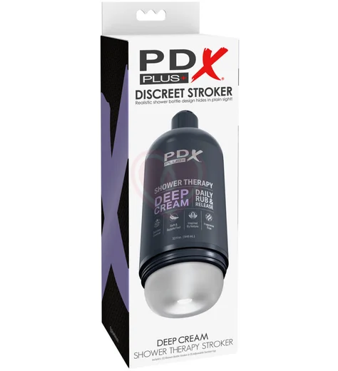 Мастурбатор в бутылке геля Shower Therapy Deep Cream Frosted прозрачный фото 6