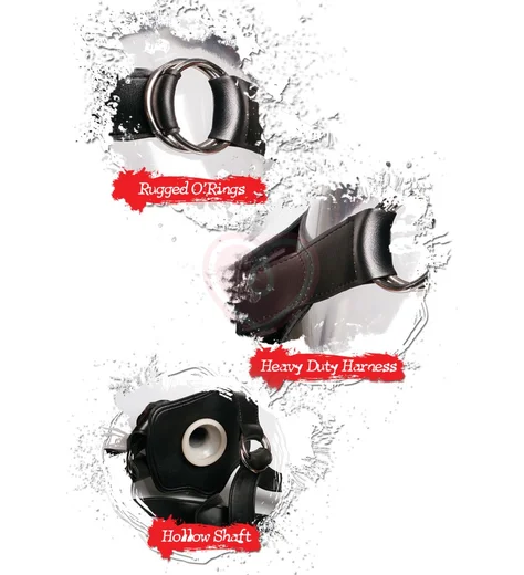 Большой фаллопротез Extreme Hollow Strap-On чёрный фото 2