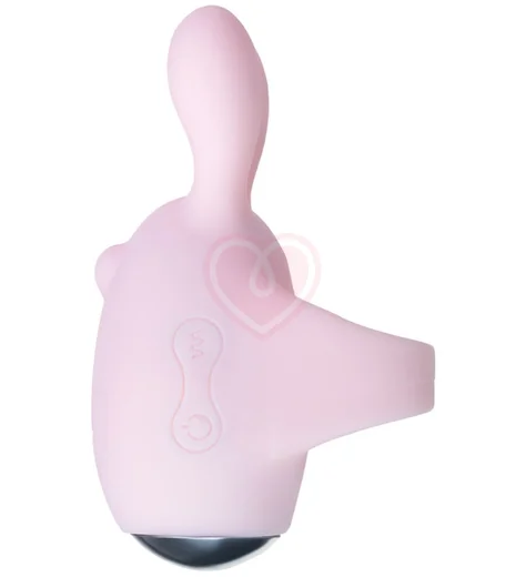 Виброяйцо и вибронасадка на палец Jos Vita пудровая фото 5