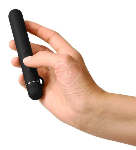 Силиконовый мини-вибратор с насадкой Le Wand Baton чёрный фото 3