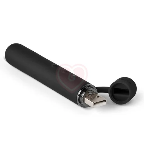 Силиконовый мини-вибратор с насадкой Le Wand Baton чёрный фото 4