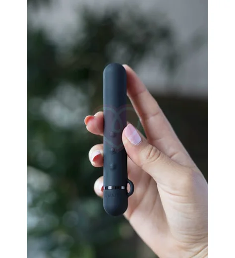 Силиконовый мини-вибратор с насадкой Le Wand Baton чёрный фото 5