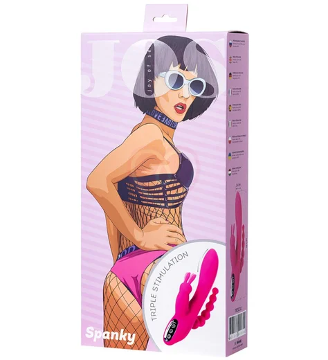 Вибратор с тремя кончиками Jos Spanky розовый фото 2