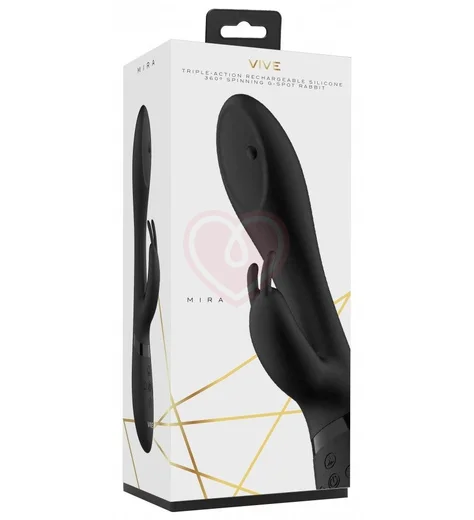 Вибратор Mira с двигающимся шариком и стимулятором клитора чёрный фото 2