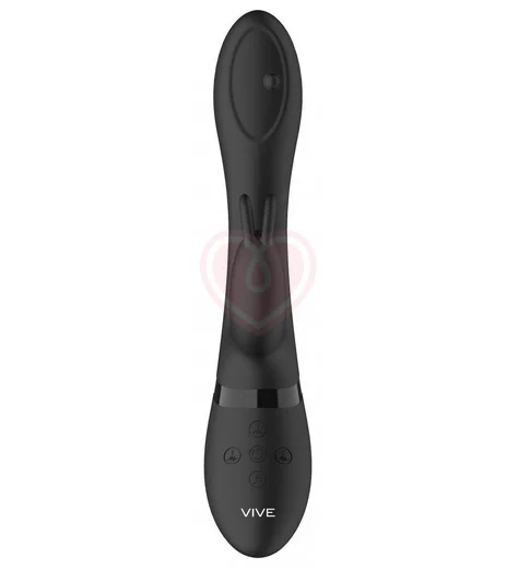 Вибратор Mira с двигающимся шариком и стимулятором клитора чёрный фото 5