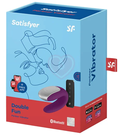 Парный вибратор Satisfyer Double Fun с управлением от приложения или пульта фиолетовый фото 6