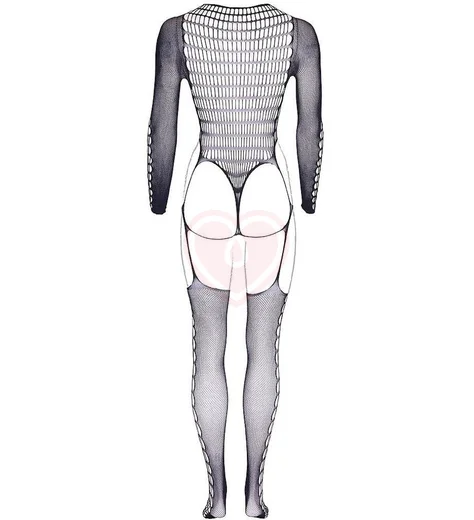 Кэтсьюит Le Desir Kalyke с имитацией чулок черный фото 4