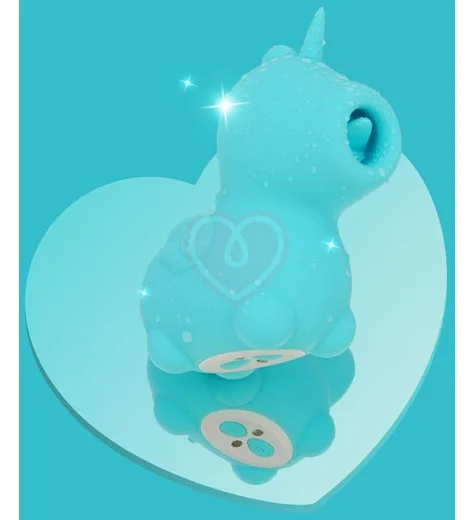 Клиторальный вибратор в виде единорога со стимуляцией язычком Unihorn Mount'n Peak голубой фото 2