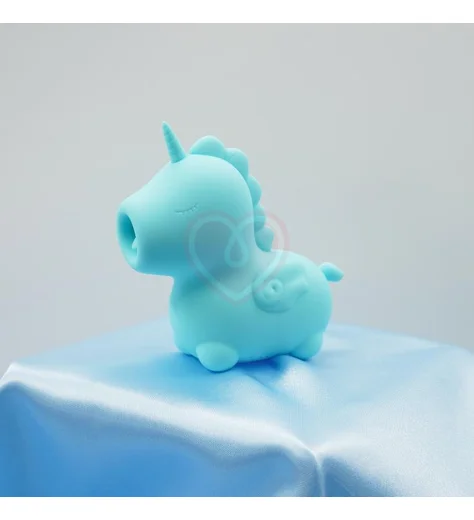 Клиторальный вибратор в виде единорога со стимуляцией язычком Unihorn Mount'n Peak голубой фото 5