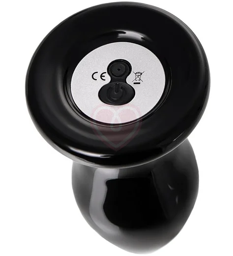 Стеклянная анальная пробка с вибрацией Sexus Glass чёрная фото 2