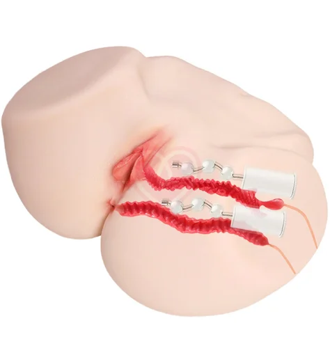 Мастурбатор-полуторс с вагиной и анусом Kokos Jenny Onahole Real Vagina с вибрацией телесный фото 8