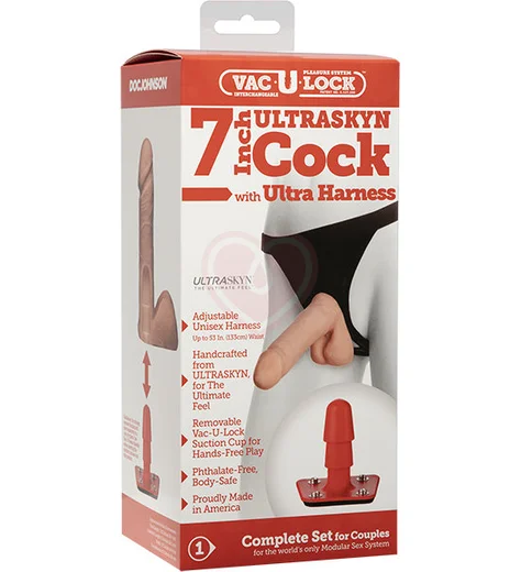 Страпон с реалистичным фаллоимитатором Vac-U-Lock Ultraskyn Cock Ultra Harness 15 см фото 4
