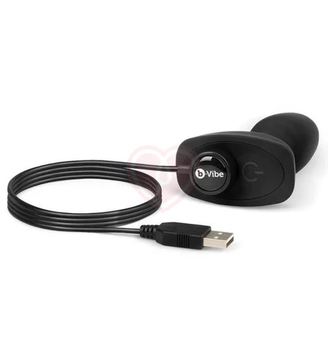 Анальная вибропробка с ротацией b-Vibe Rimming Petite чёрная фото 5