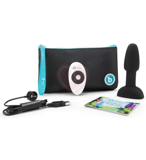 Анальная вибропробка с ротацией b-Vibe Rimming Petite чёрная фото 6