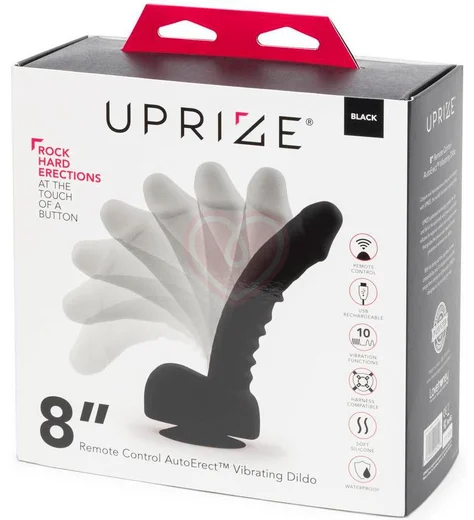 Вибратор с дистанционным управлением Uprize Realistic Dildo 28 см чёрный фото 7