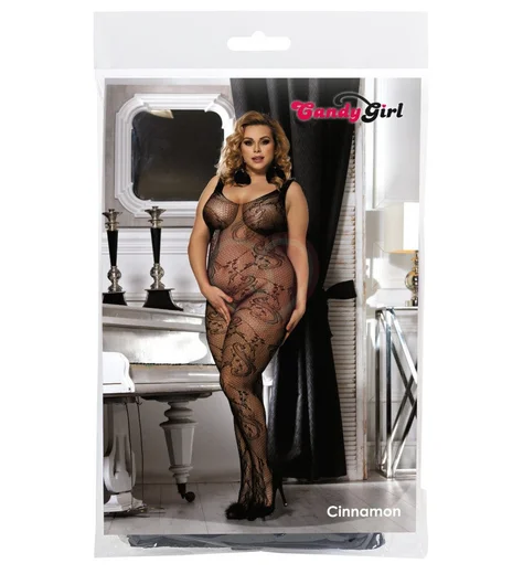 Костюм-сетка с ажурным узором Cinnamon чёрный фото 4