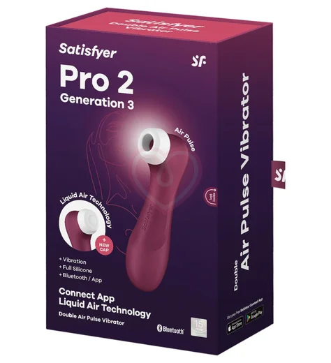 Вакуумный стимулятор с вибрацией и приложением Satisfyer Pro 2 Generation 3 бордовый фото 5