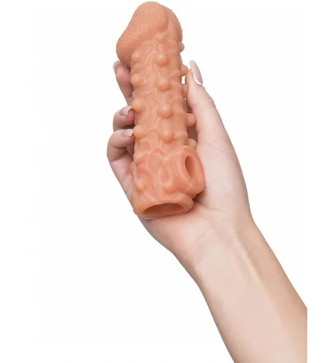 Насадка с шариками и отверстием для мошонки Kokos Cock Sleeve CS010-M фото 3