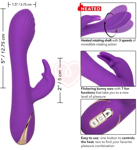 Вибратор-кролик с ротацией и нагревом Signature Heated Rotating G Rabbit фиолетовый фото 6