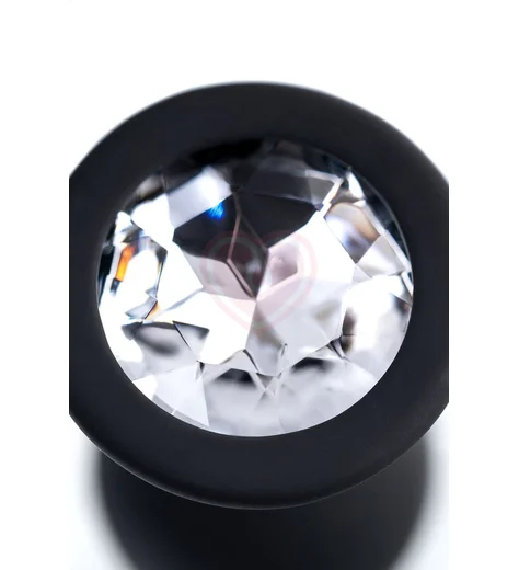 Анальная пробка с круглым кристаллом Popo Pleasure by Toyfa Norma S чёрная фото 4