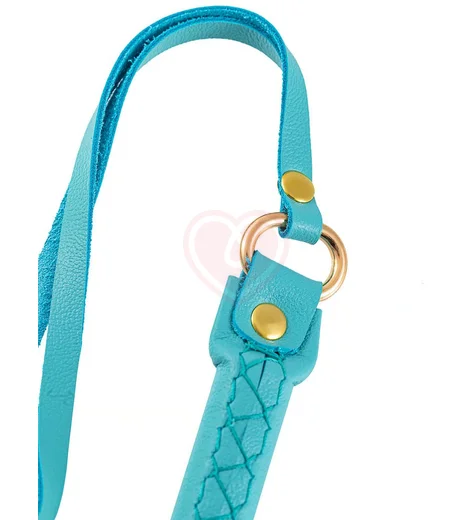 Кожаная плеть Pecado голубая фото 3