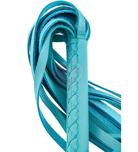 Кожаная плеть Pecado голубая фото 4