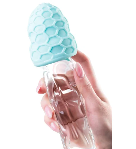 Рельефный мини-мастурбатор A-Toys Flaff 8 см бирюзовый фото 4