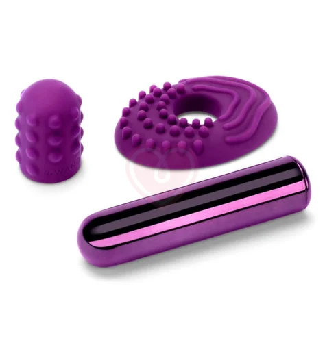 Маленькая вибропуля с двумя насадками Le Wand Bullet фиолетовая фото 4