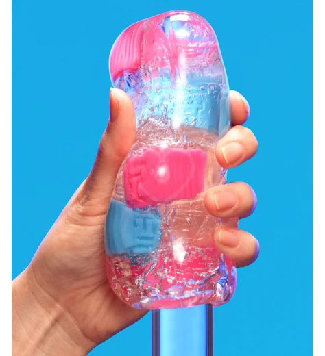 Мастурбатор Tenga Bobble Crazy Cubes розово-голубой фото 3