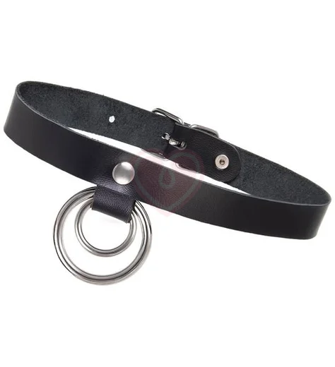 Чокер с двумя кольцами Pecado BDSM черный фото 2