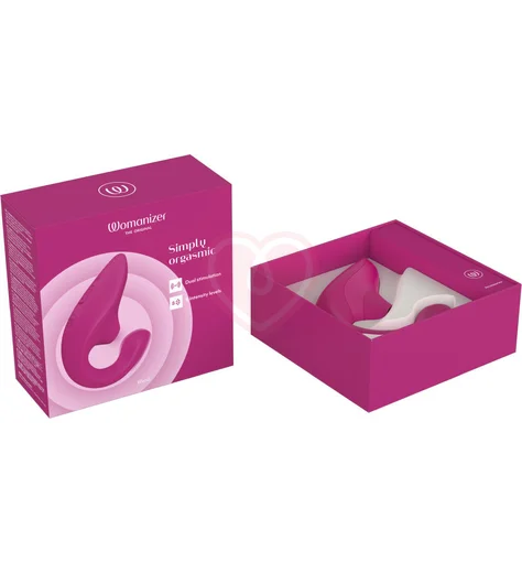 Вибратор для зоны G c бесконтактной стимуляцией клитора Womanizer Blend малиновый фото 2