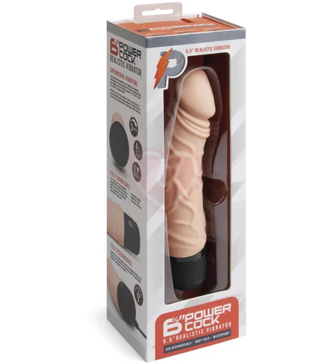 Реалистичный вибратор PowerCocks Girthy 16 см телесный фото 5