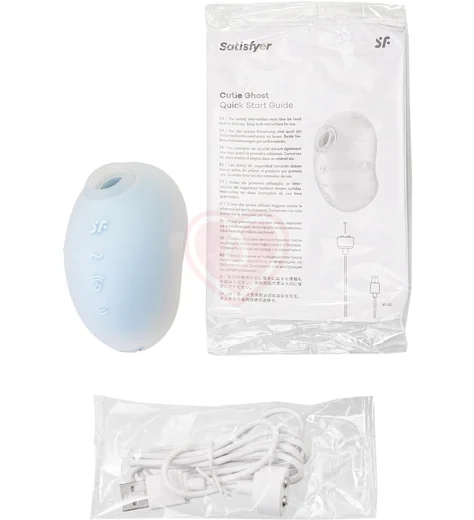 Вакуумый вибростимулятор клитора Satisfyer Cutie Ghost голубой фото 5