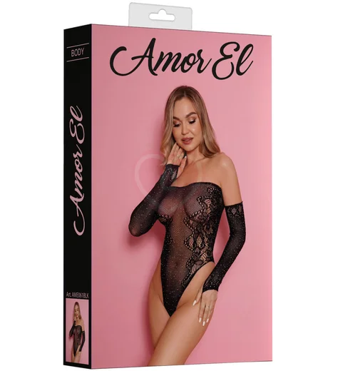 Боди Amor El Lara со стразами чёрное фото 3