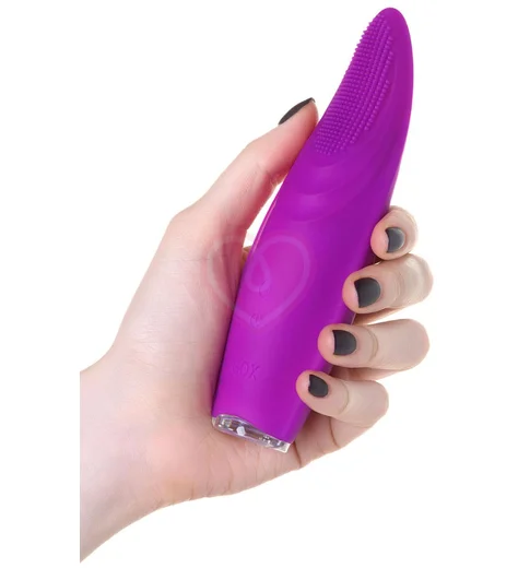 Клиторальный стимулятор с вибрацией язычком и ресничками Jos Alicia фиолетовый фото 4