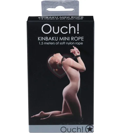 Верёвка Ouch! Kinbaku Mini Rope 1,5 метра чёрная фото 2