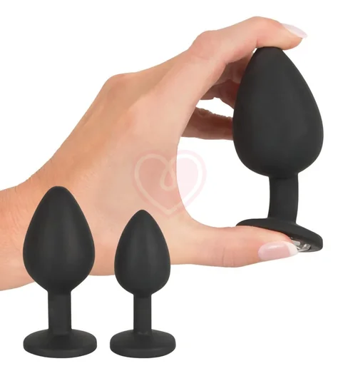 Набор из 3 анальных пробок с кристаллом и анальным душем фото 2