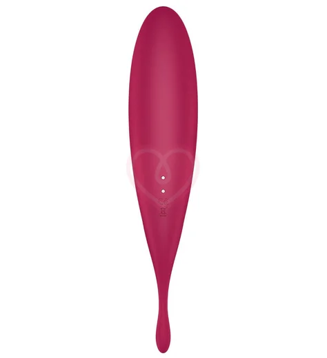 Двухсторонний вакуумный вибростимулятор Twirling Pro+ с приложением бордовый фото 4