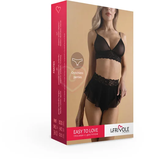 Трусики с открытым доступом и юбочкой Easy To Love чёрные фото 7