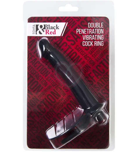 Насадка для двойного проникновения с вибропулей Toyfa Double Penetration Vibration чёрная фото 3