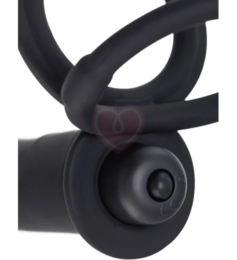 Насадка для двойного проникновения с вибропулей Toyfa Double Penetration Vibration чёрная фото 4