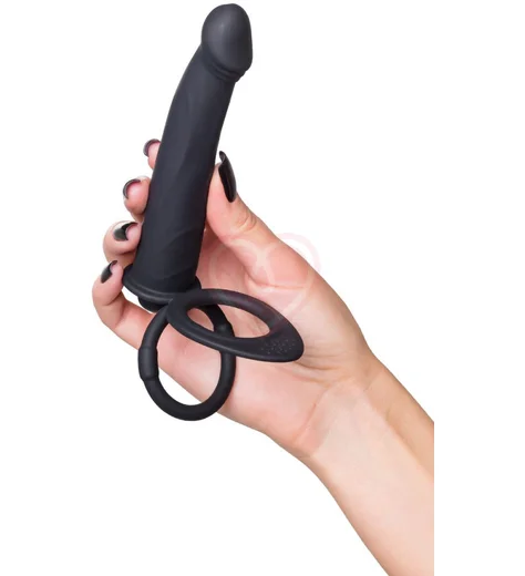 Насадка для двойного проникновения с вибропулей Toyfa Double Penetration Vibration чёрная фото 6