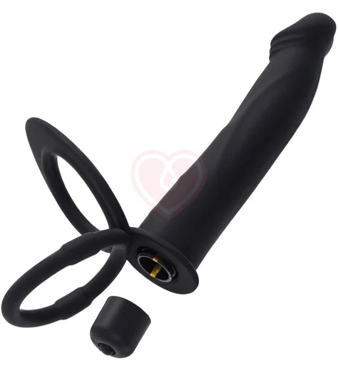 Насадка для двойного проникновения с вибропулей Toyfa Double Penetration Vibration чёрная фото 8