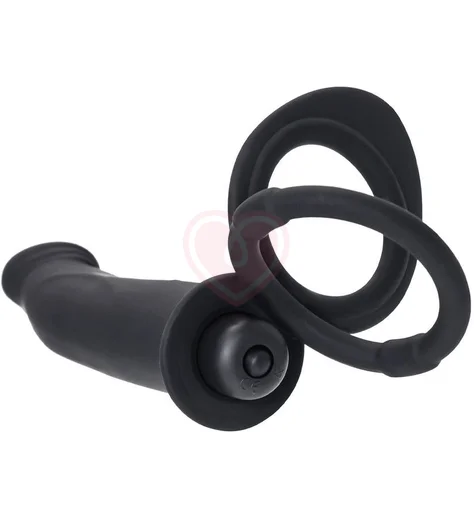 Насадка для двойного проникновения с вибропулей Toyfa Double Penetration Vibration чёрная фото 9